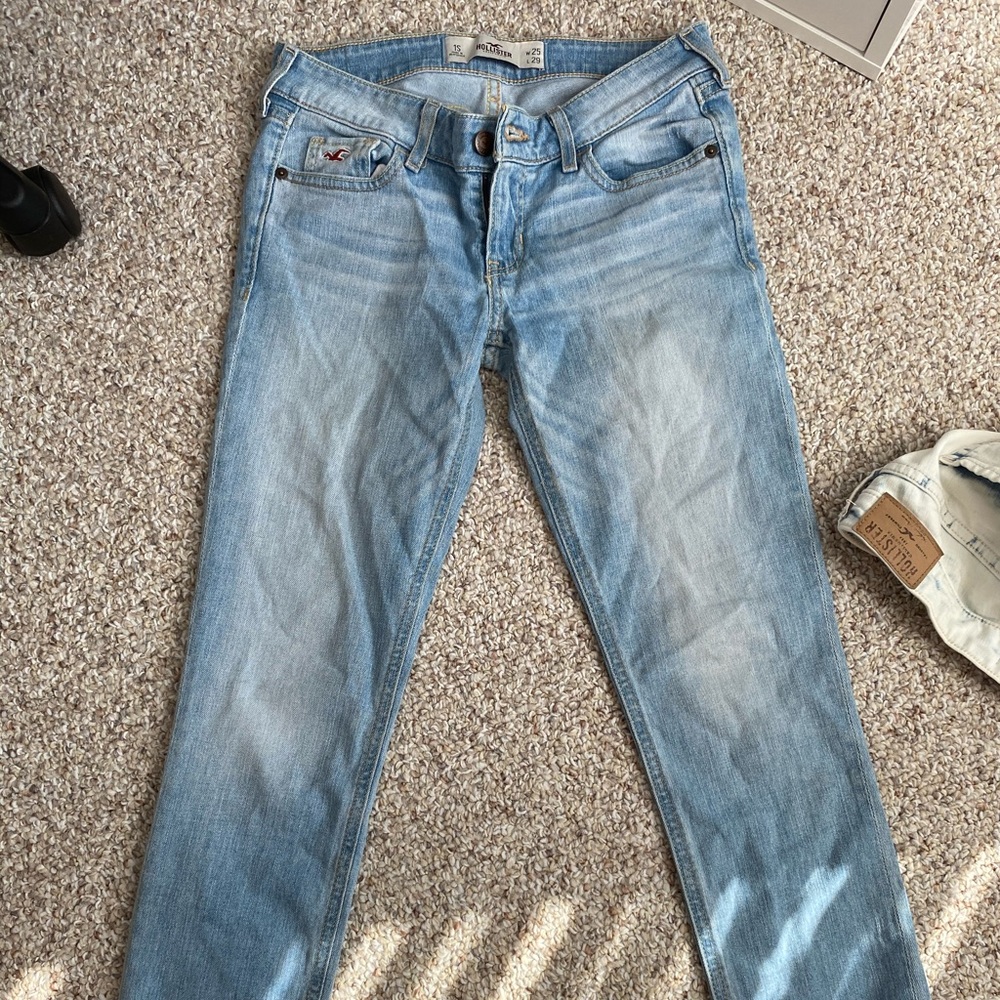Hollister Blue Low Rise Skinny Jeans